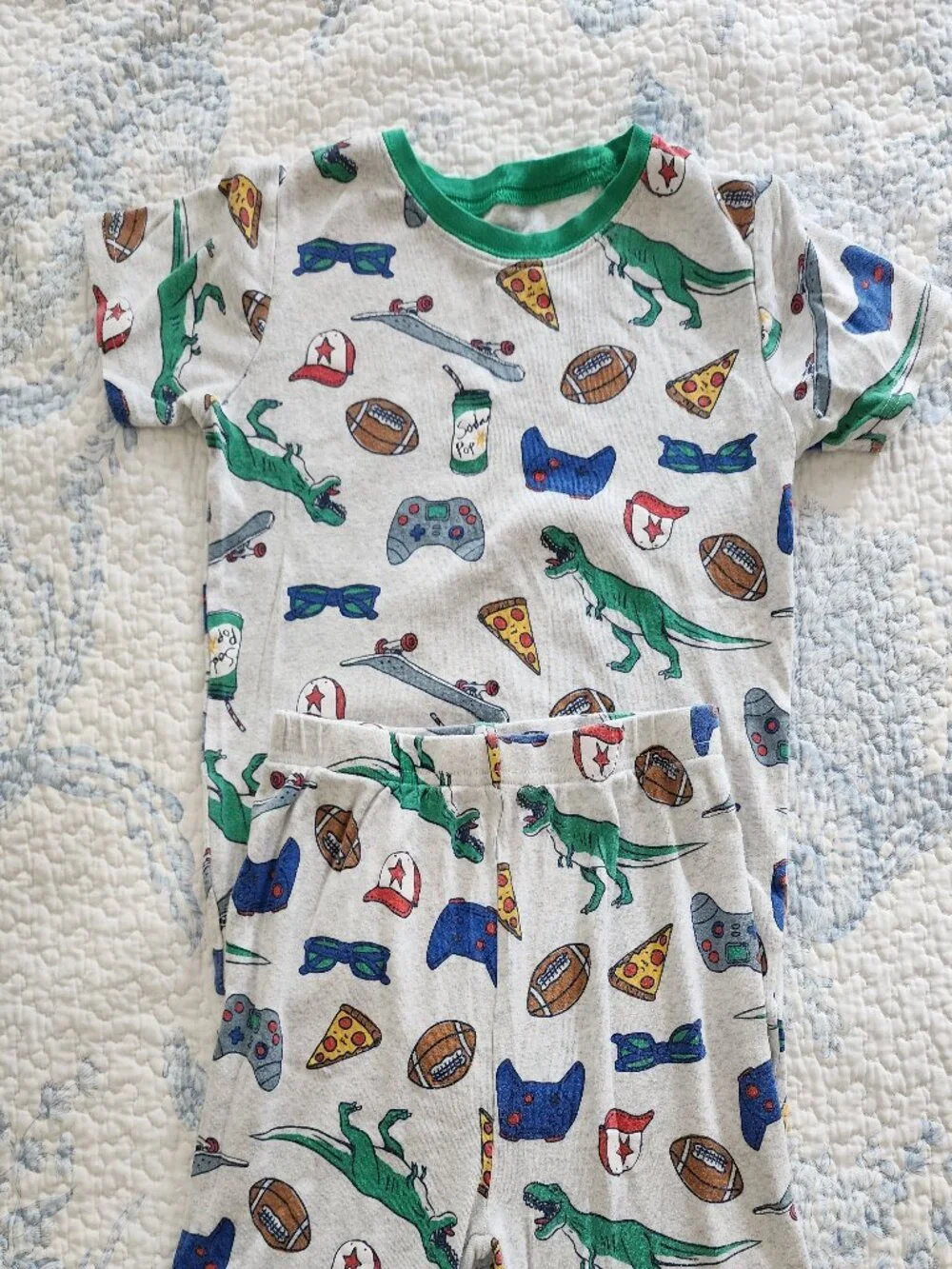 Lot of 3 Carter’s Boys Pajama Sets Size 14 - Gaming, Ninjas & Sports / Dino